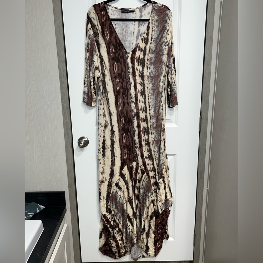 Skullz London Tie Dye Dress Asymmetical Hem Lagenlook Relaxed Fit Art